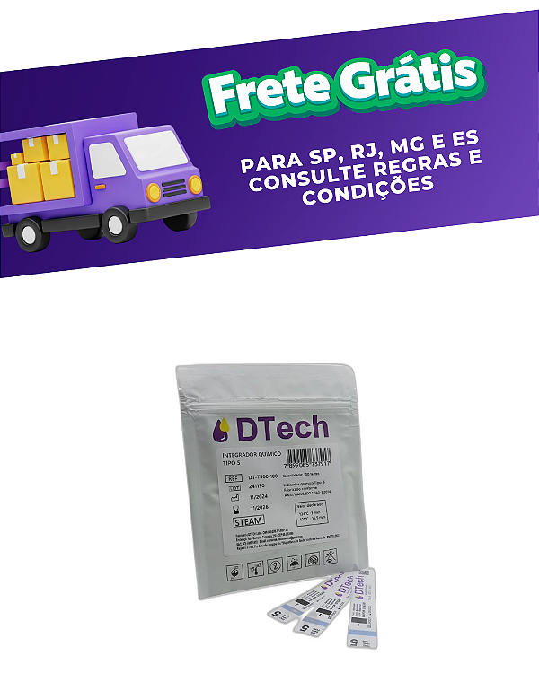 Indicador químico classe 5 autoclaves 25 Un - D Tech