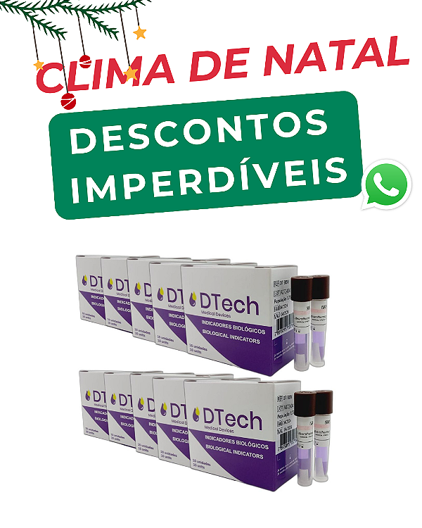 Teste indicador biológico Kit c/10 cxs - D Tech