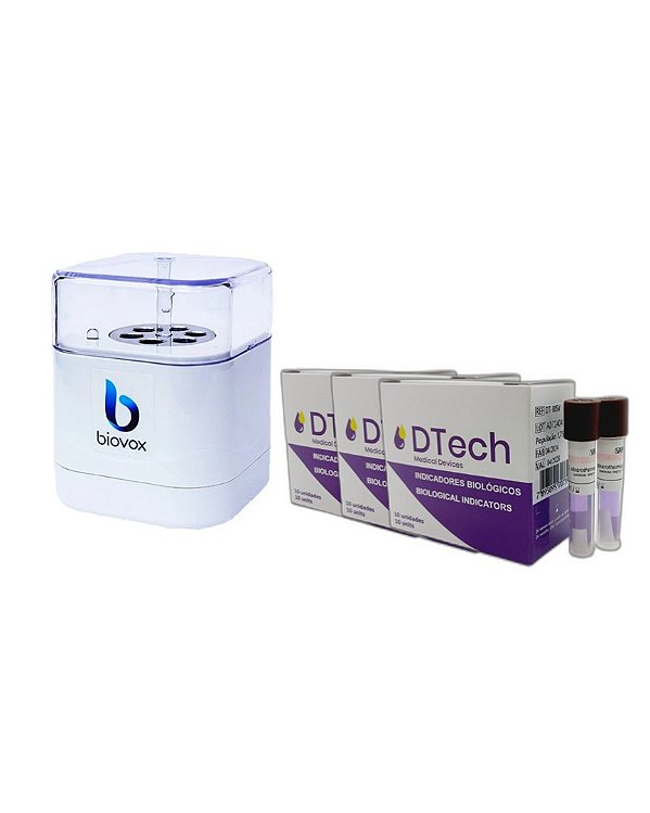 Mini incubadora Biovox + 3 cxs teste biológico c/10  D Tech