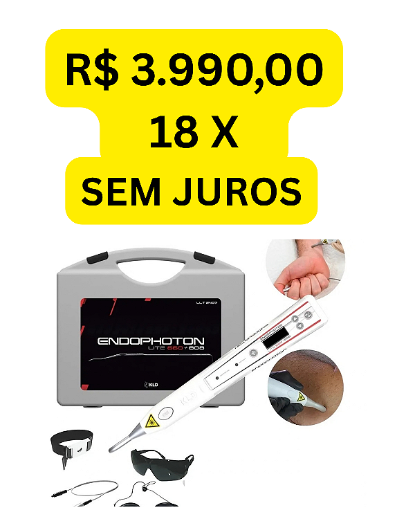 Laser Endophoton Lite 660 e 808 KLD Fototerapia LED e Laser Portátil - KLD