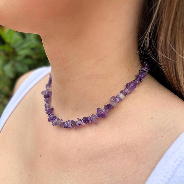 Choker de Ametista Cascalho