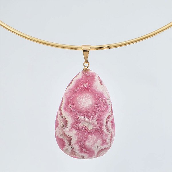Choker com Pingente de Rodocrosita