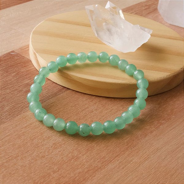Pulseira de Pedra Natural Quartzo Verde 6mm