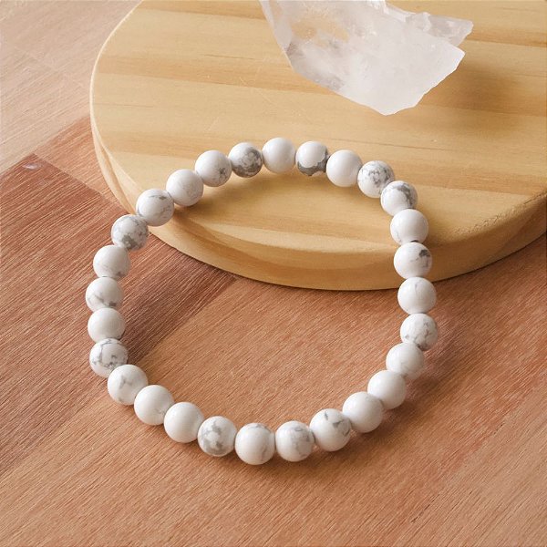 Pulseira de Pedra Natural Howlita 6mm