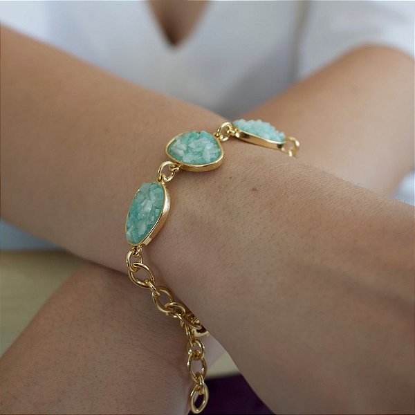 Pulseira Vivaz com Pedra Natural Amazonita