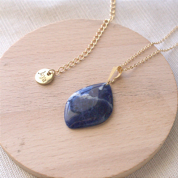 Colar com Pedra Natural Sodalita