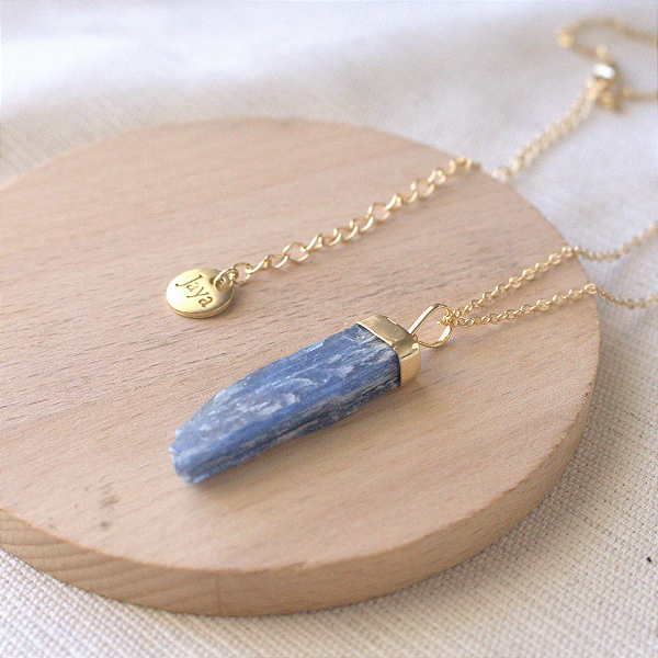Colar Brutinho com Pedra Natural Cianita Azul