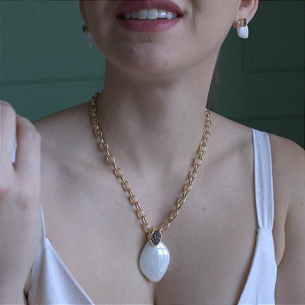 Conjunto Aura Vivaz Porcelana e Pirita