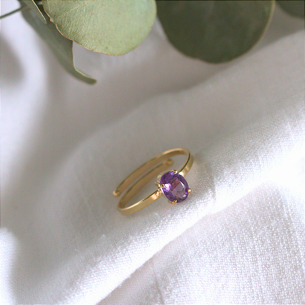 Anel Lapidado Ametista