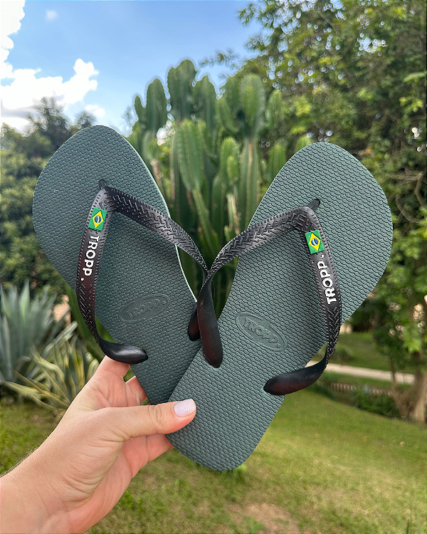 Chinelo TROPP tradicional VERDE E PRETO