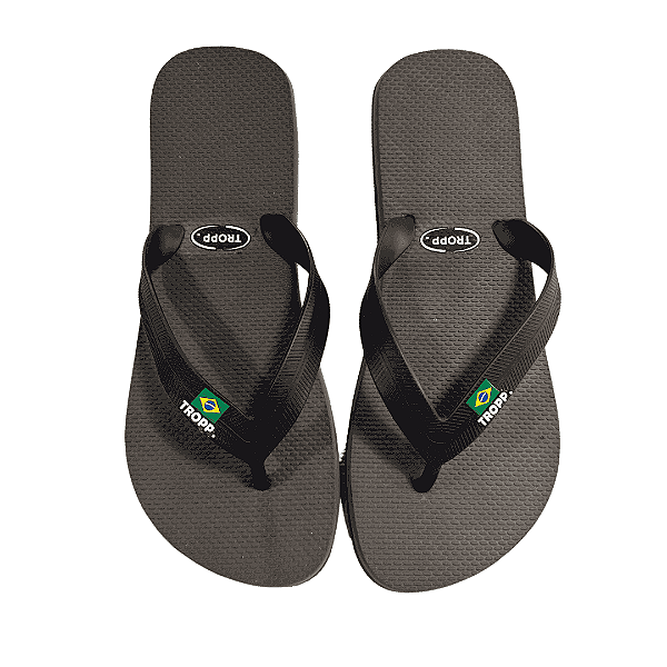 Chinelo Tropp Tamanho Especial Masculino com tira preta– 45/46 ao 47/48