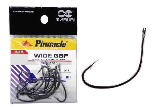 25 Anzóis Pinnacle Wide Gap Black Nickel Nº 2/0 - Maruri