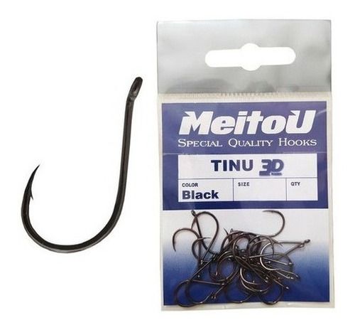 25 Anzóis Tinu 3d Black Nº 06 - Meitou