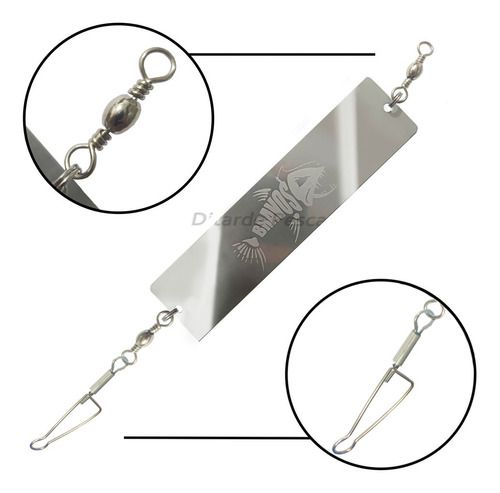 Atrativo Chapa Aço Inox 120x25mm Pesca Oceanica - Bravos