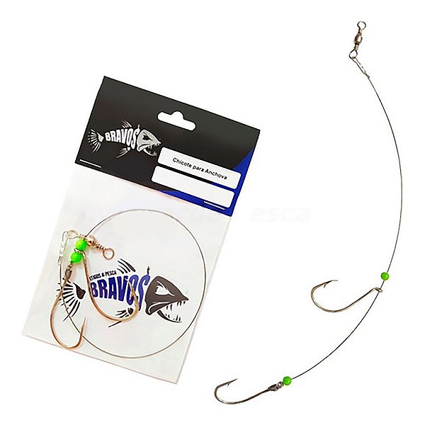 Chicote Pesca Alto Mar Costeira Anchova Cabo De Aço 35cm - Bravos