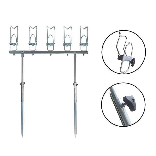 Suporte Tilapeiro Para 5 Varas Telescópicas Com Regulagem