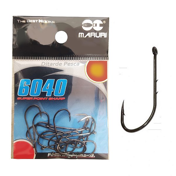 Anzol Black Nickel Com Farpa e Fisga 6040 - Maruri