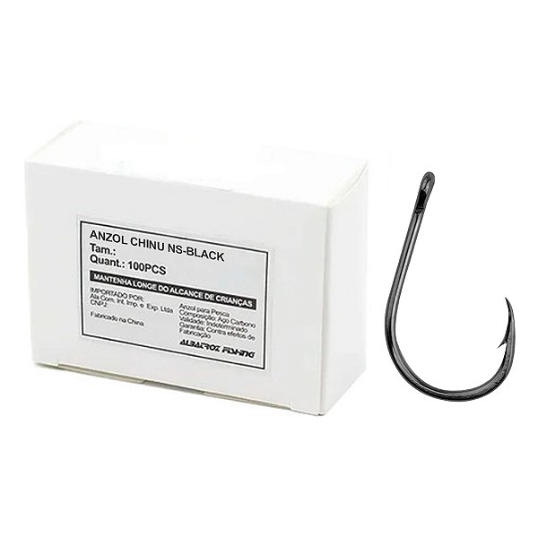Anzol Albatroz Fishing Chinu Black- 100 Peças Vários Tamanhos Pesca