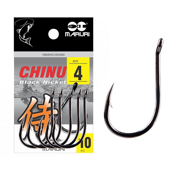 Anzol Pesca Chinu Black Nickel Com Fisga Maruri - Escolha a Medida