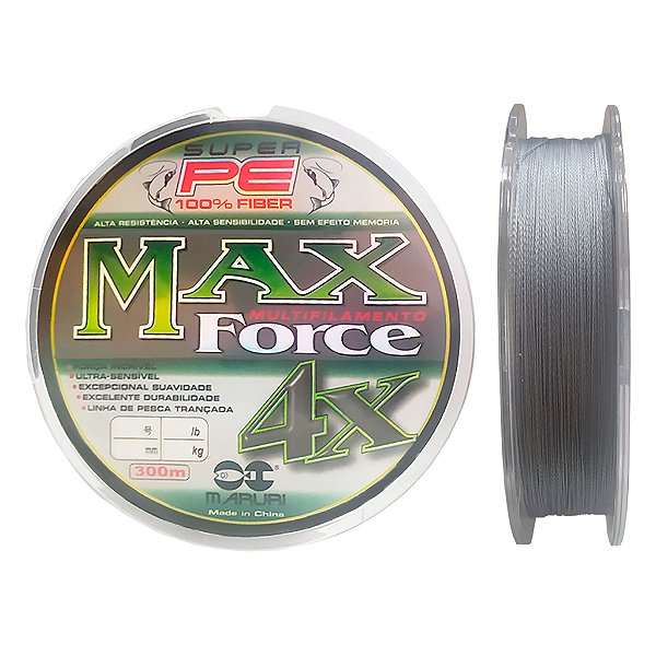 Linha Pesca Multifilamento Max Force 4X Cinza Maruri Escolha a Medida