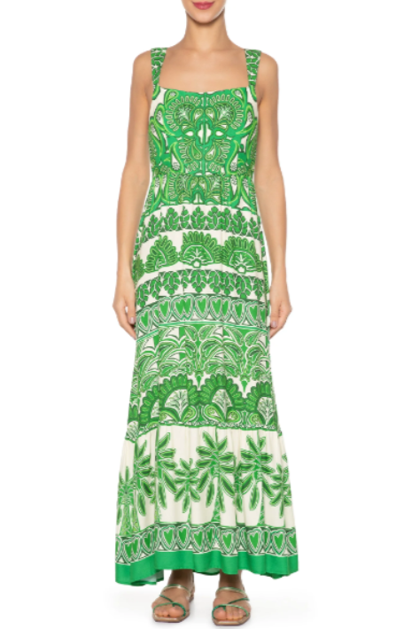 Vestido Longo Estampado Coqueiral Boho FARM