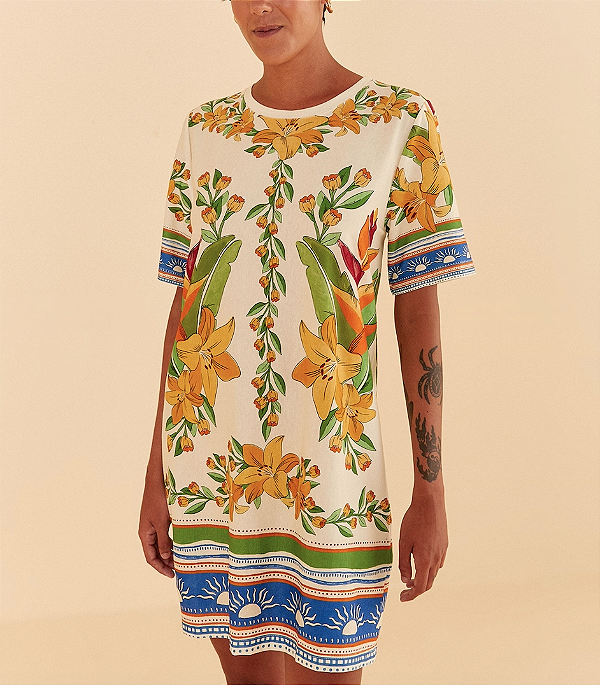 Vestido T-shirt Destino Tropical FARM