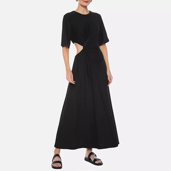 Vestido Cropped Torção FARM - Preto