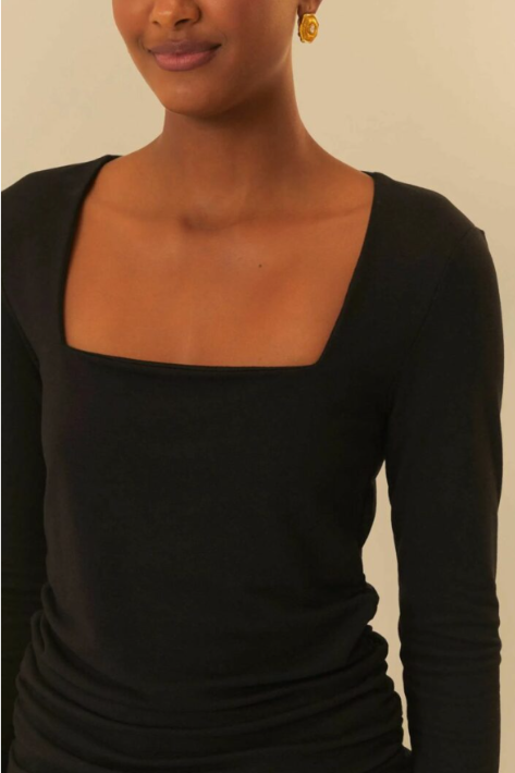 Blusa Manga Decote Quadrado FARM