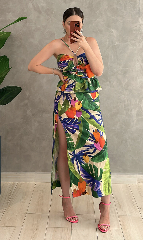 Vestido Cropped Floresta de Caju FARM