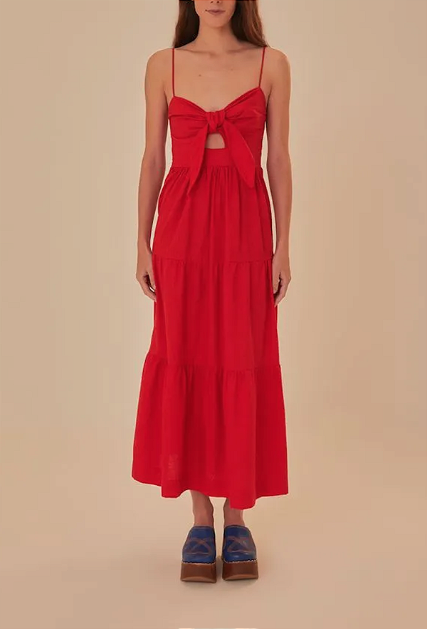 Vestido Marias La o Vermelho Espet culo FARM