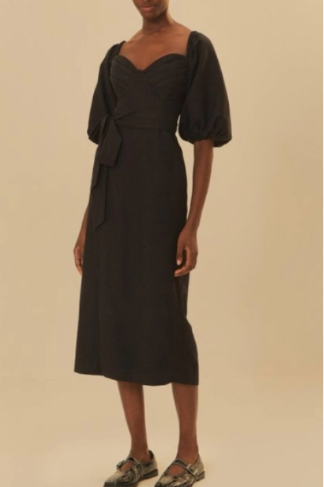 Vestido Midi Mangas FARM