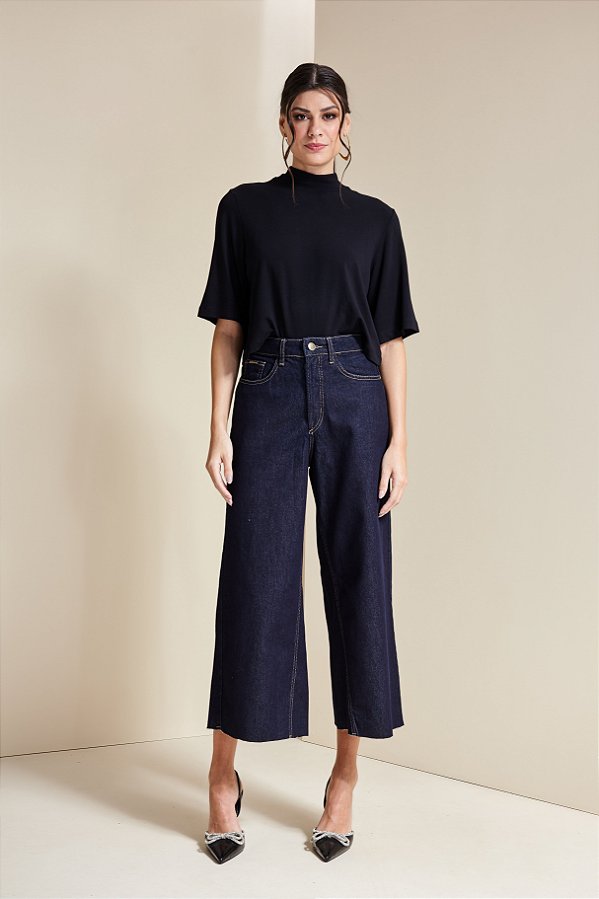 T-shirt de Viscose Gola Alta Franzida - ALL'S