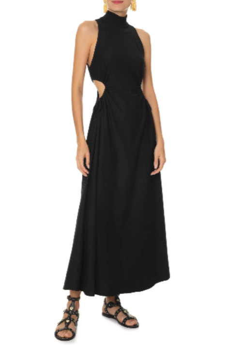 Vestido Gola Colisse FARM - Preto