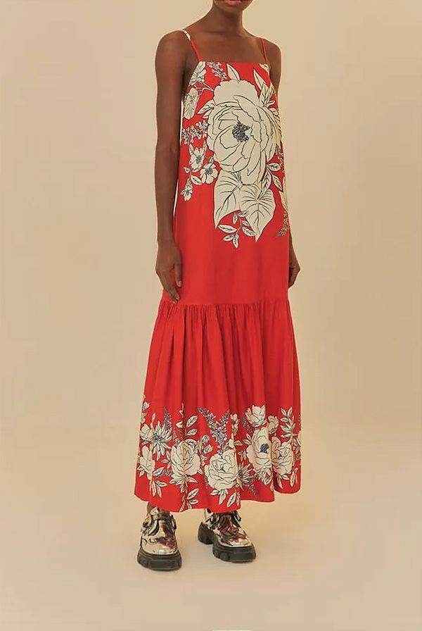 Vestido Estampado Jardim Tranquilo FARM