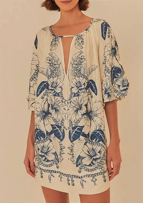 Vestido Curto Brilho Tropical FARM