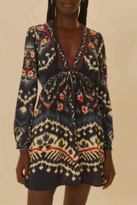 Vestido Cropped Estampado Java FARM