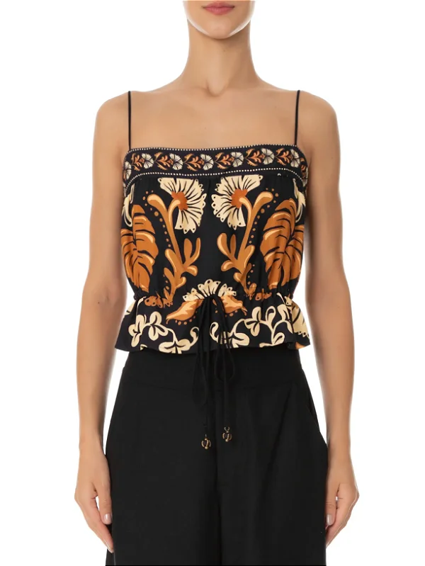 Blusa Cropped Estampada Helena FARM