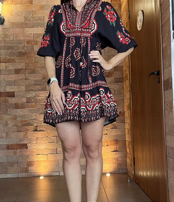 Vestido Curto Guaraná Coral FARM