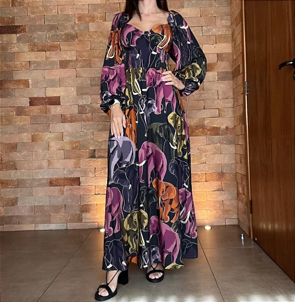 Vestido Cropped Elefantes FARM
