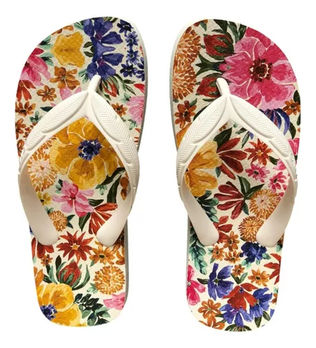 Chinelo Farm Jangada – Estampa Floral Off White FARM