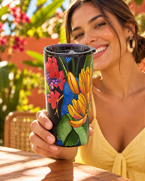Copo Térmico Farm Glub 500ml – Estampa Banana Uva FARM