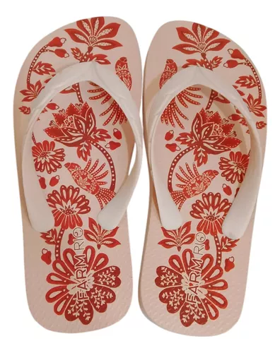 Chinelo Farm Jangada – Estampa Blush Arara Floral Farm