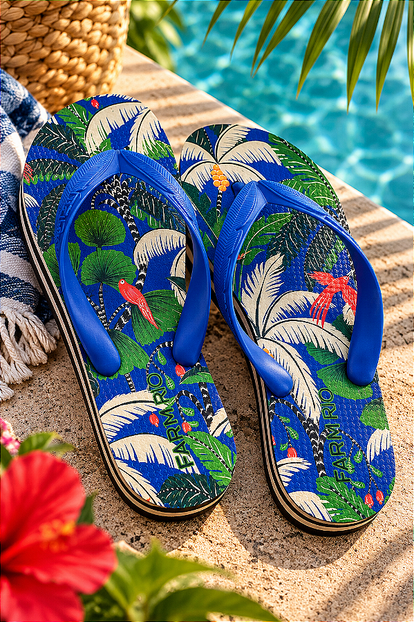 Chinelo Farm Rainbow – Colab Farm + Arezzo Ilha da Noite Azul