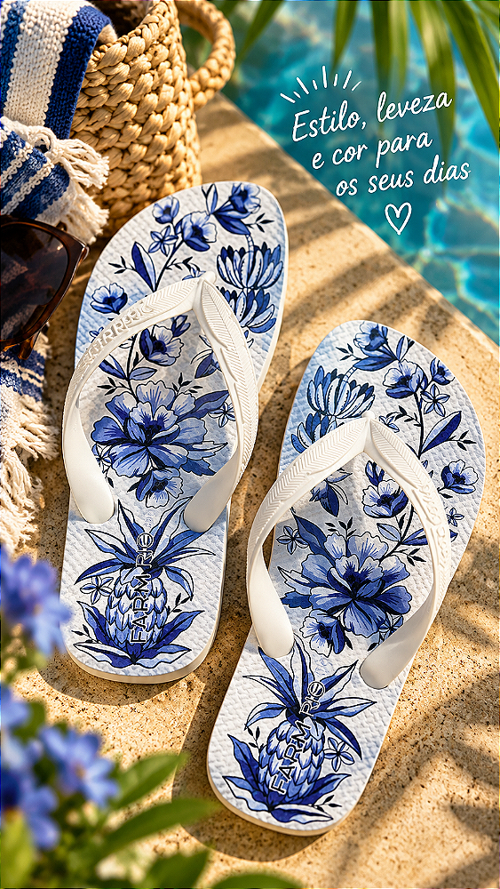 Chinelo Xilo Tropical Off White - Farm
