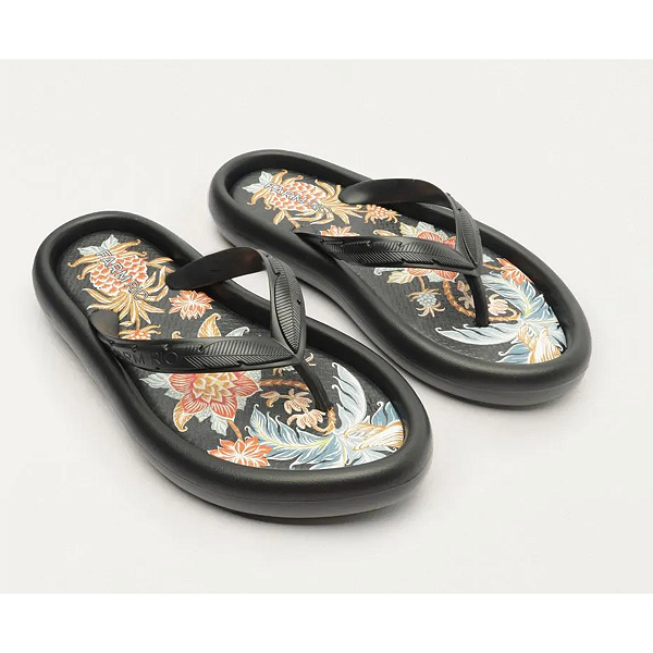 Chinelo Canoa Ivory Amalfi Preto - FARM - Moda Colorida