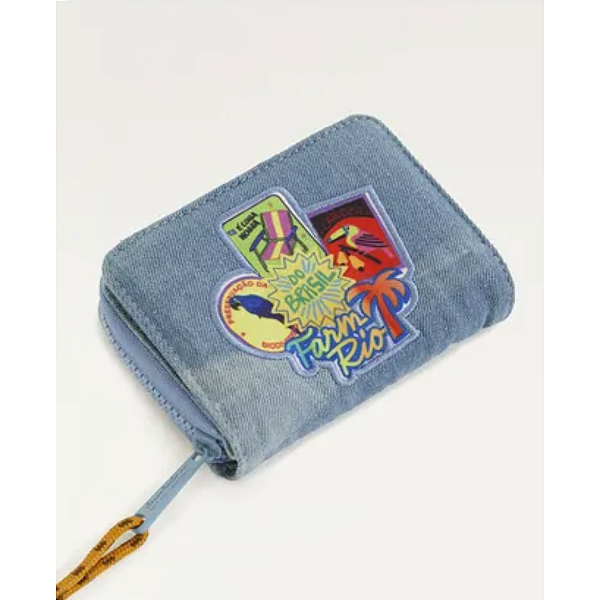 Carteira Ziriguidum Patch Rio Jeans Azul - Farm