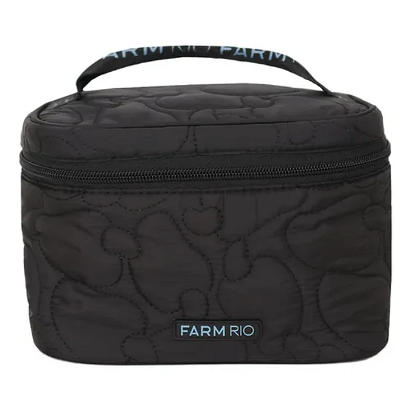 Nécessaire Farm Me Leva Puffer – Preto com Azul Liso