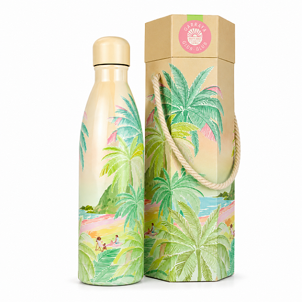 Garrafa Termica Farm Rio Glub Glub 750ml Inox Original - Estampa Fim De Tarde