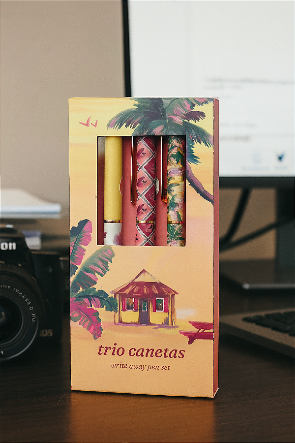 Trio De Canetas Anota Ai Farm – Estampa Memórias De Verão