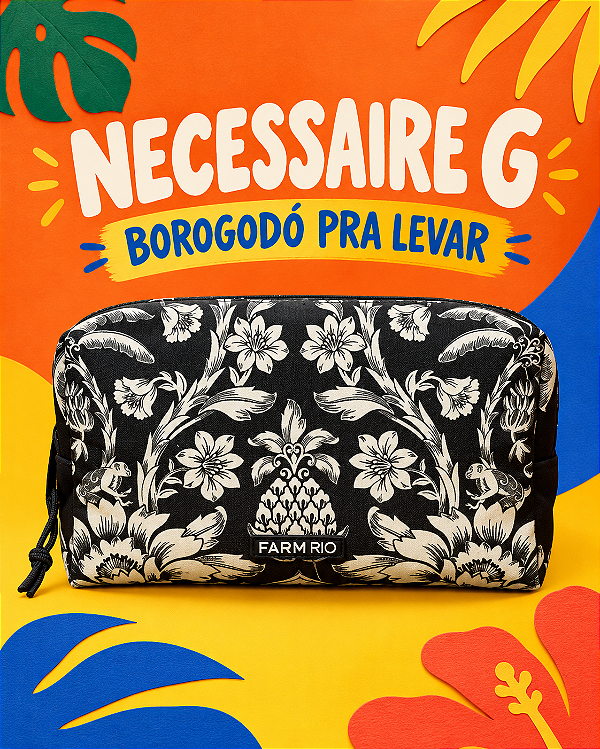 Nécessaire Ora Bolas Média – Estampa Sintra Preto FARM